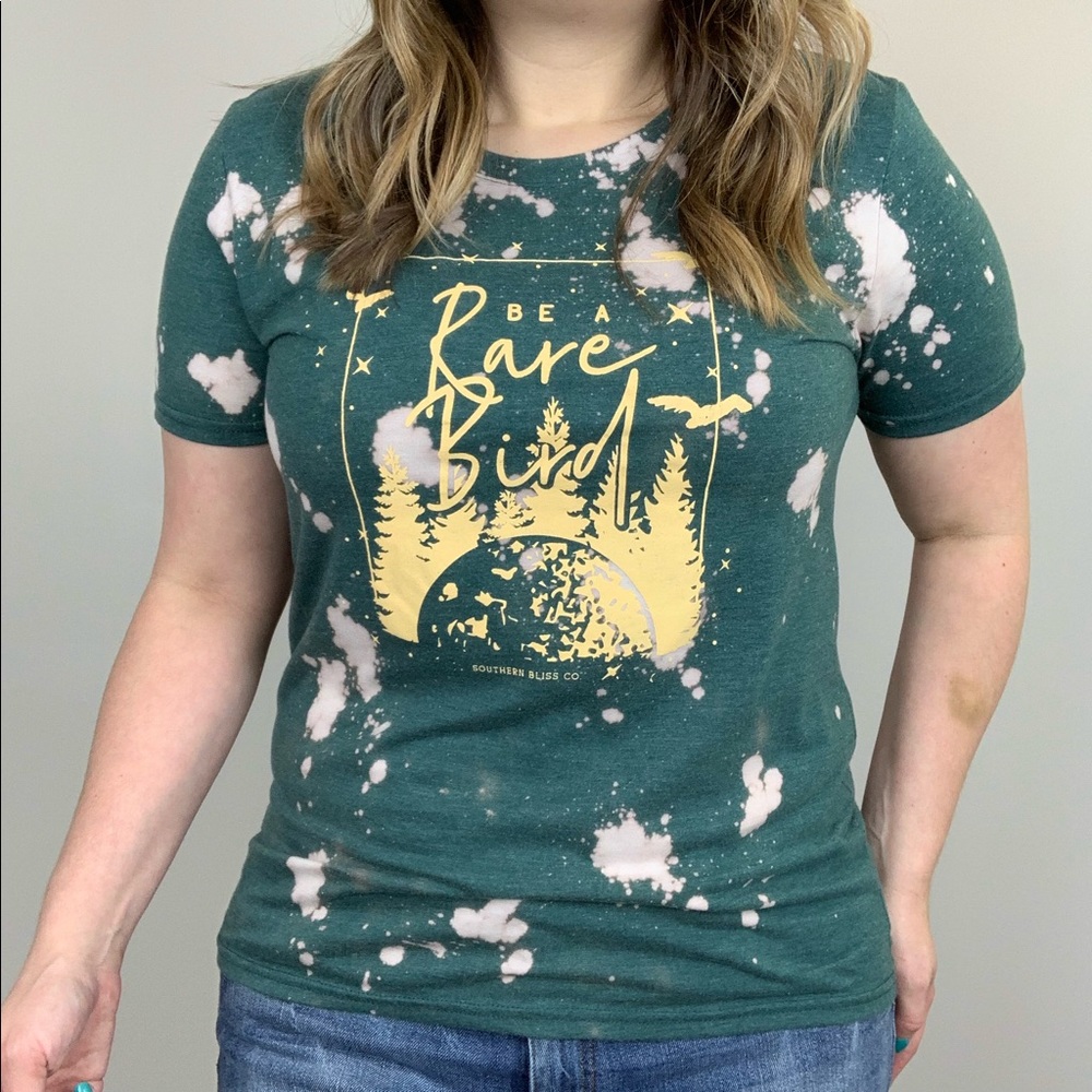 Be A Rare Bird Bleached Graphic Tee Green - Picture 5 of 8